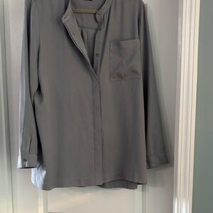 Alfani Gray/green Button-Up boyfriend shirt